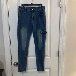 Men's Slim Fit Denim Jeans with Cargo Pocket